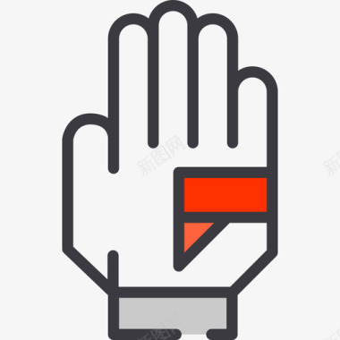 冬天的手套手套运动型9线性颜色图标图标