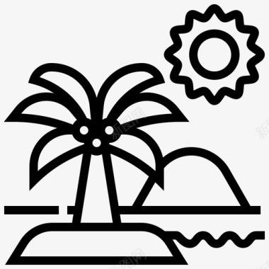 夏天椰子岛太阳图标图标