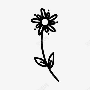 手绘花涂鸦花卉图标图标
