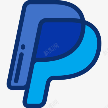 PaypalPaypal社交媒体7线性颜色图标图标