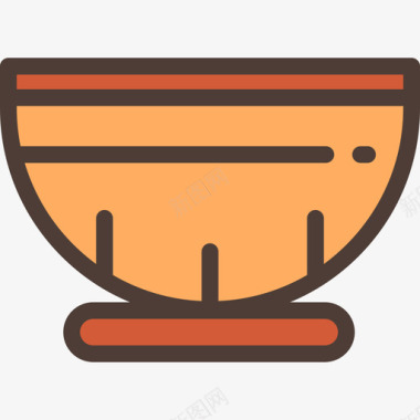 碗厨房元素3线性颜色图标图标