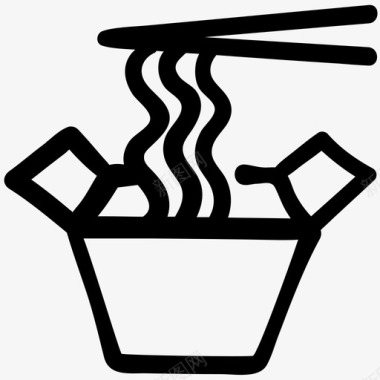 方便面筷子杯面图标图标