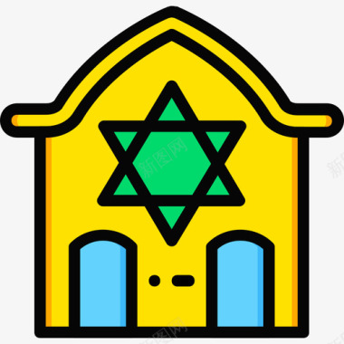 黄色春花犹太教堂宗教8黄色图标图标