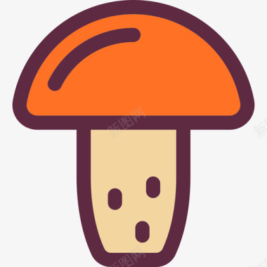 蘑菇秋季元素2线性颜色图标图标