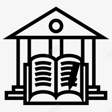 学校实验学院书籍建筑图标图标