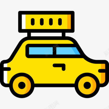 出租车交通4黄色图标图标