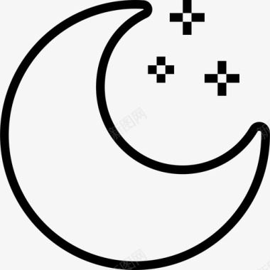 晚上晚上22号天气直线型图标图标