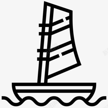 风浪船运动图标图标