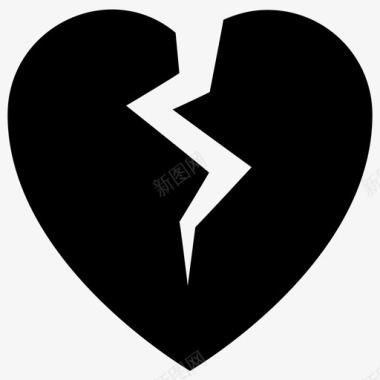 破碎的心压抑的心受伤的心图标图标