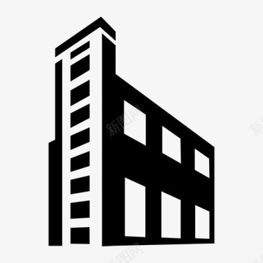 公司二维码建筑公寓城市图标图标