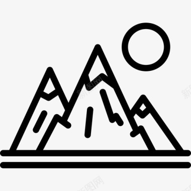 山脉风景线线形图标图标
