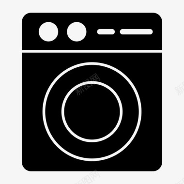 洗衣机洗衣机家用电子固体图标图标