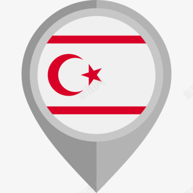 北塞浦路斯国旗圆形图标图标