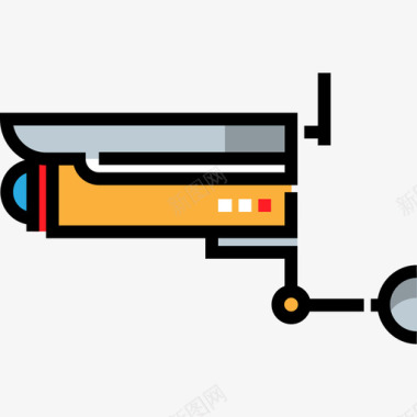 彩色学习用品Cctv机场7线性彩色图标图标