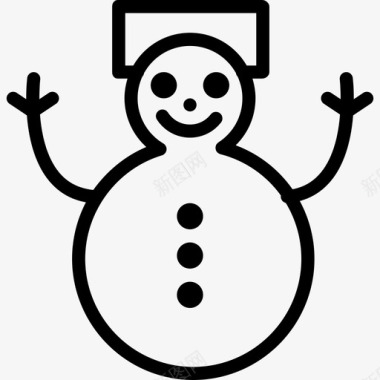 彩绘圣诞雪人雪人圣诞元素2直线型图标图标