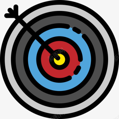 射箭奥运会2线颜色图标图标