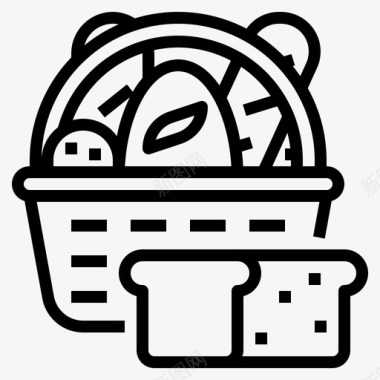 面包店篮子面包图标图标