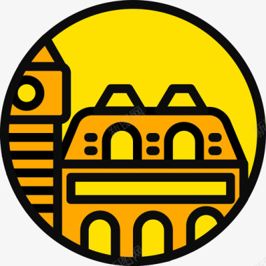 威尼斯纪念碑7号黄色图标图标