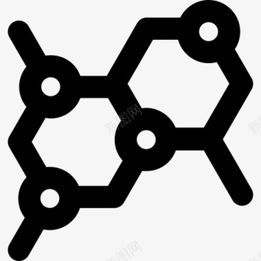 科学研究地分子科学研究6线性图标图标