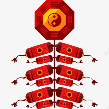 新年烟花装饰图标烟花农历新年2平淡图标图标