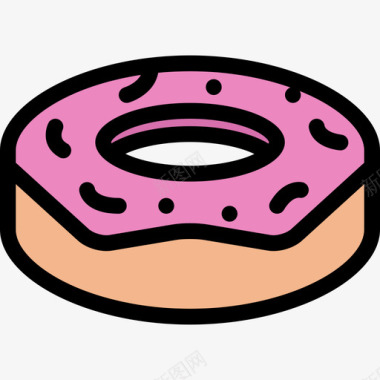 甜甜圈咖啡店16彩色图标图标