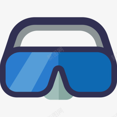 护目镜潜水设备平板图标图标