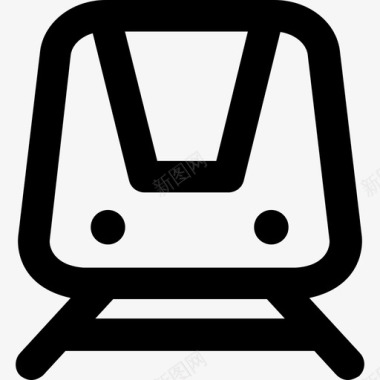 火车运输元素粗体圆形图标图标