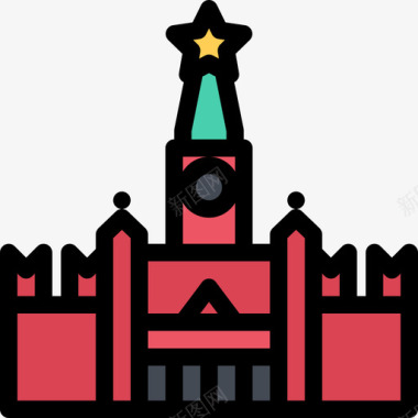 克里姆林宫城市11颜色图标图标