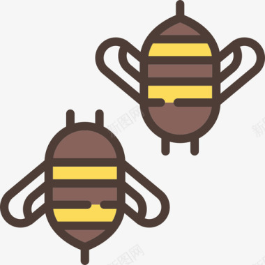 蜜蜂线性颜色农业元素线性颜色图标图标
