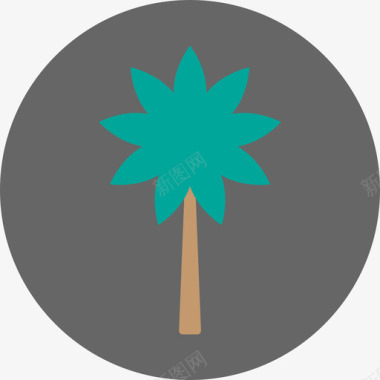 棕榈树自然夏季系列图标图标