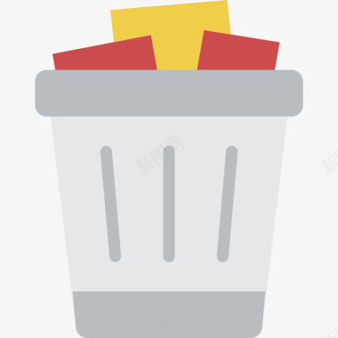 垃圾桶办公室元素3平面图标图标