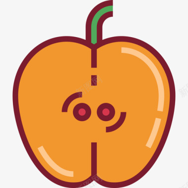 大苹果苹果秋季5线性颜色图标图标