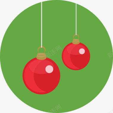 圣诞饰品圣诞8圆形平面图标图标