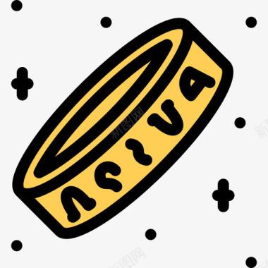 彩色水晶图标戒指万圣节28彩色图标图标