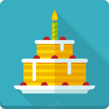 生日蛋糕生日派对13平的图标图标