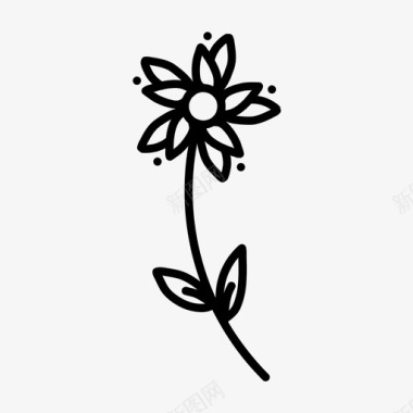 手绘花涂鸦花卉图标图标