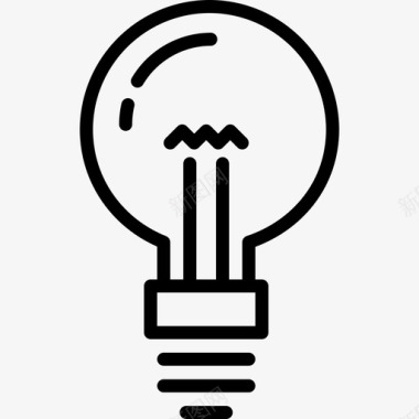 灯泡商业元素集合2线性图标图标
