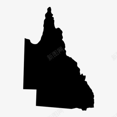 昆士兰澳大利亚地图图标图标