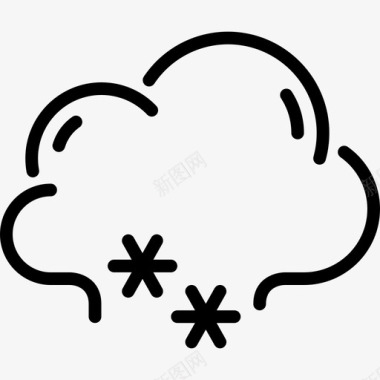下雪标志下雪7号天气线性图标图标