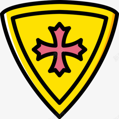 盾牌盾牌中世纪4黄色图标图标