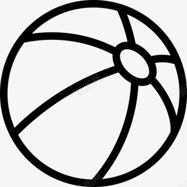 沙滩球儿童元素3直线型图标图标