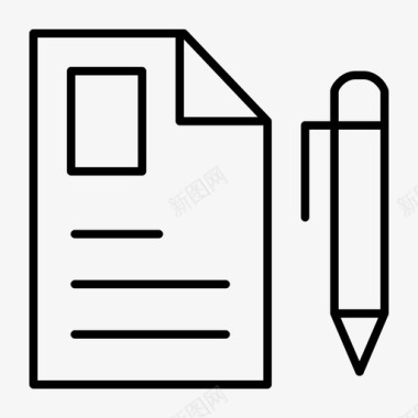 写作笔和纸铅笔图标图标
