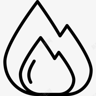 火厨房用具线性图标图标