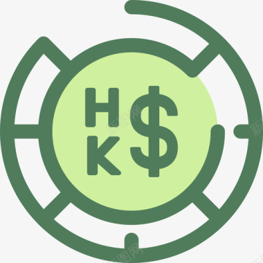 香港元货币元素3佛德图标图标