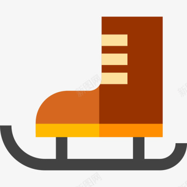 设计元素溜冰鞋冬季元素4扁平图标图标