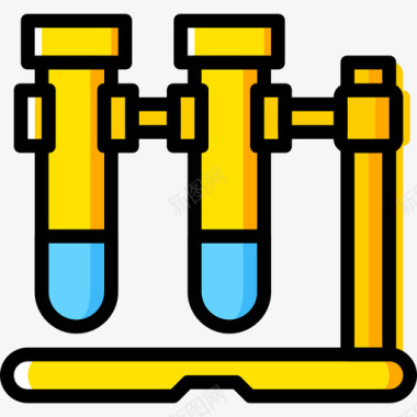 黄色朦胧背景试管科学9黄色图标图标