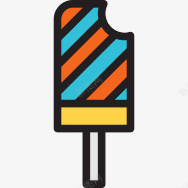 免抠素材冰淇淋夏季2线性颜色图标图标