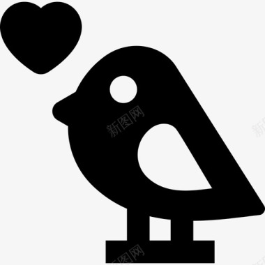 爱鸟爱动物爱和浪漫图标图标
