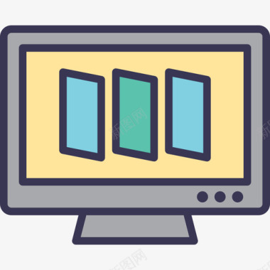 电视技术元素集轻型平板边框图标图标