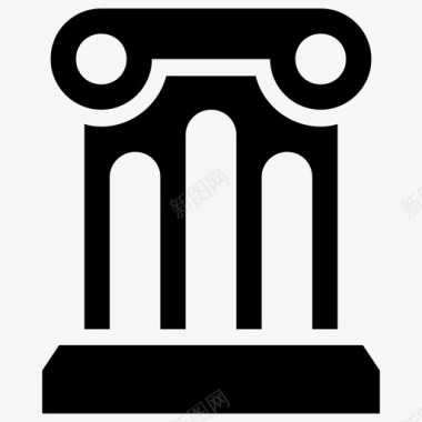 希腊建筑古柱建筑元素图标图标